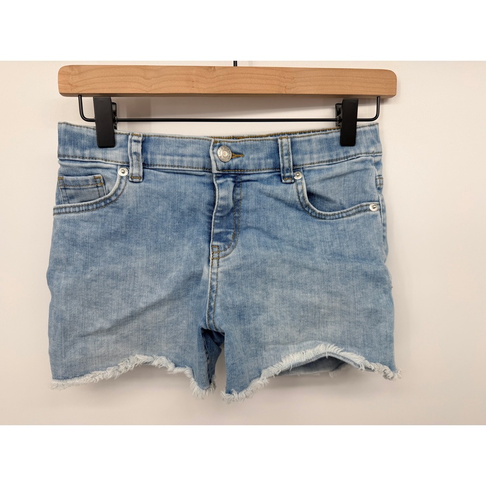 Cat & Jack Denim Shorts Kids Size L 10/12 Light Wash Excellent Frayed Hem